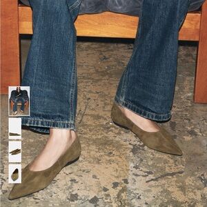 Zara Suede Ballet Flats